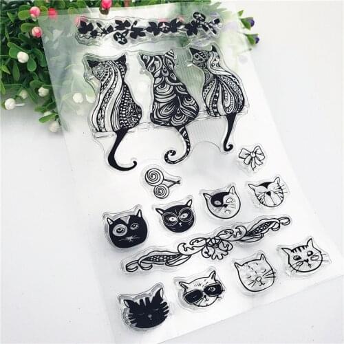 Hot sale cat Transparent Clear Stamps / Silicone Seals Roller Stamp for DIY scrapbooking photo album/Card Making