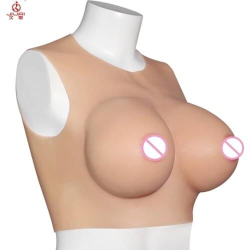 Jiuai Round Neck D Cup Artificial Silicone Big Breast Boobs Forms Crossdresser for Female and Women Crossdressing