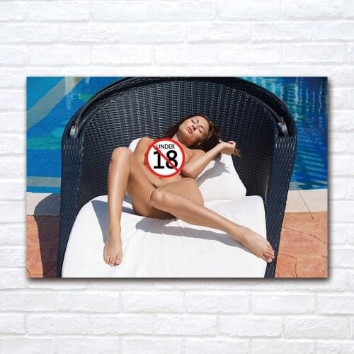 Sexy Beauty is Sunbathing Canvas Painting Contemporary Art Adult Model Poster Print Wall Picture for Living Room Home Decor