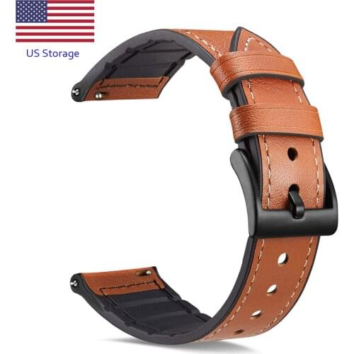 Leather Replacement Watch Band Waterproof fo Leather Universal Watch Bands Quick Release Bands Ready Stock in US fast shipping