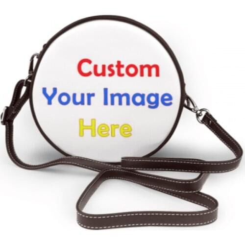Round Bag 3D Customize Your Pattern Bags Drop Shipping Microfiber Leather Women Mini Handbags Shoulder Tote Crossbody Dropship
