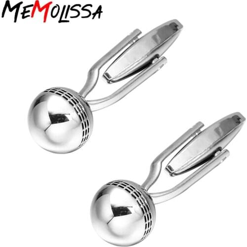 MeMolissa 3 Pairs High quality Silver Cufflinks Rugby sport silver ball Cufflinks holiday Wedding Dress Shirt Mens Jewelry Cuff