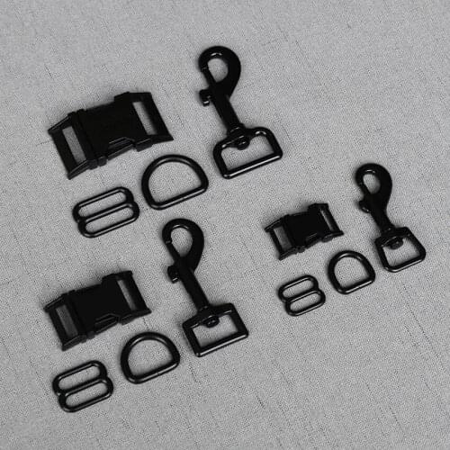 50 Sets 15mm 20mm 25mm Metal Adjuster Tri-Glides Belt Buckle Snap Clip Hook For Pet Dog Collar Leash Lobster Clasp DIY Accessory