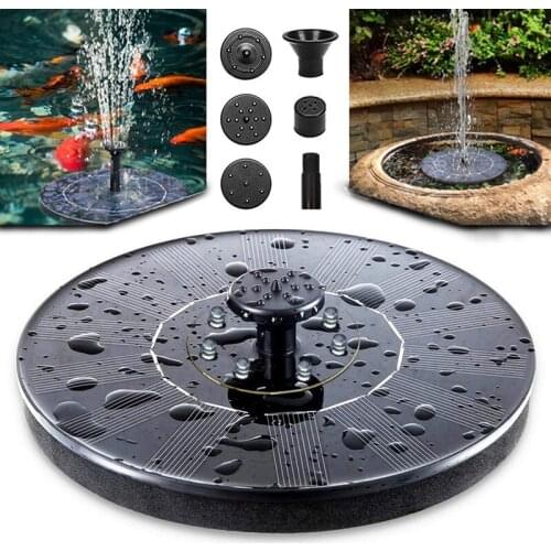 MLGB Solar Fountain Pump with LED Lights Built-in 2000MAh Battery Floating Water Fountain for Outdoor Garden and Pond