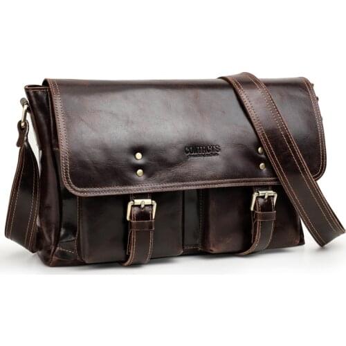 Crazy horse oil leather mens messenger bag foreign trade cowhide mens shoulder bag