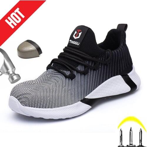 Men Safety Work Shoes with Steel Toe Cap Puncture-Proof Walking Felt Boots Insulation 6KV Lightweight Breathable Fashion Sneaker