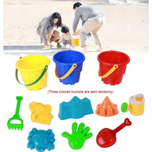 Childrens Beach Toy Set With Tools Shovel Rake Baby Playing Sand Digging Cassia Son Hourglass Large Plastic Outdoor Toys Gifts