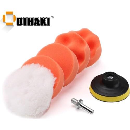 3inch Polishing Sponge Wheel Buffing Pad Set for Glass Car Polisher with M10 Drill Adapter Pad for Electric Drill 7pcs/set