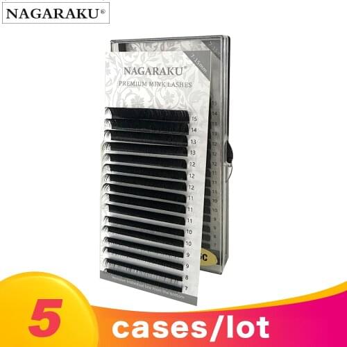 NAGARAKU 5 cases high quality extension of mink eyelashes Faux individual lashes natural lashes cilia lashes eyelash extension