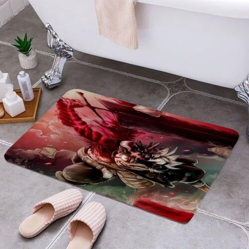 Black clover Cheaper Anti-slip Modern Area Rugs Living Room Balcony Bathroom Printed Carpet Doormat Hallway Bath Mat