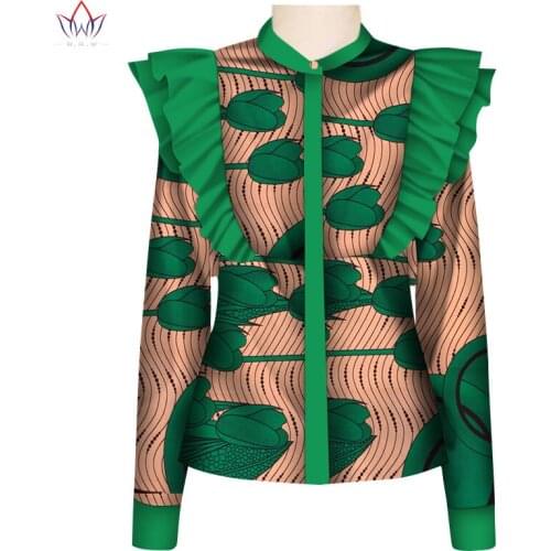 2020 autumn African Clothes for women Dashiki Ruffle Long Sleeves Africa Clothing Plus Size Traditional African Clothing WY5010