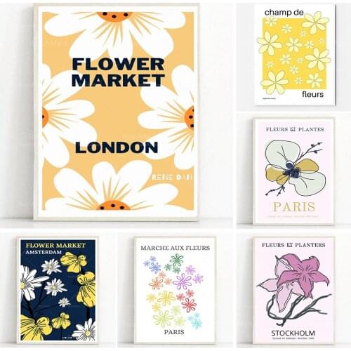 Affiche des impressions de fleurs, minimalisme d'impression moderne, affiches d'art, art floral, décoration de la maison