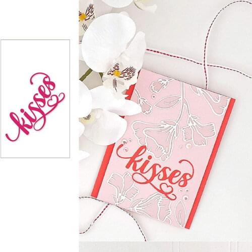 Letter KISSES Letters 2021 New Cutting Dies Scrapbook Dariy Decoration Stencil Embossing Template DIY Greeting Card Handmade