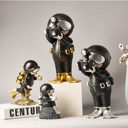 Diver crafts pendants diving gas bottle regulator breathing tube surface mirror flippers BCD marine cartoon biological modeling