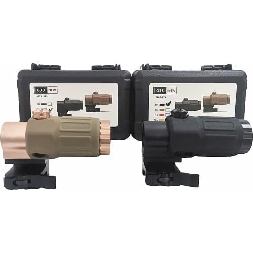 G33 Sight Scope Airsoft 3X Magnifier With Switch to Side Quick Detachable QD Mount For 20mm Weaver Rail Mounts