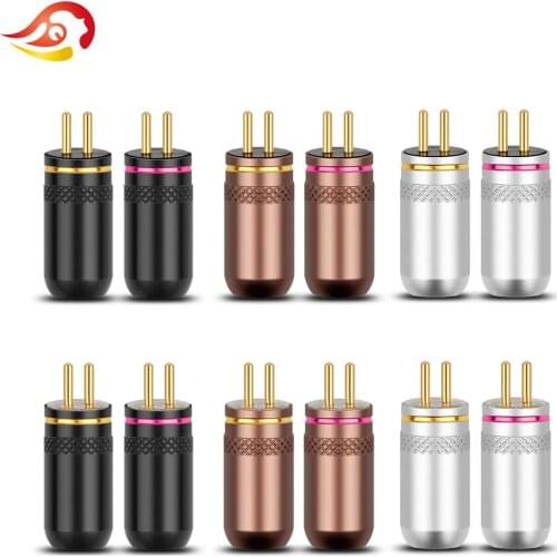 QYFANG 0.78mm Earphone Pin Gold Plated Copper Audio Plug Wire Connector Metal Adapter For JH16PRO JH11 W4R HiFi Series Headphone