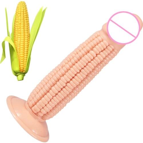 Realistic Corn Strapless Dildo Ass Strong Suction Cup Fake Soft Dick Sex Toys for Woman Men Artificial Penis G-Spot Simulation