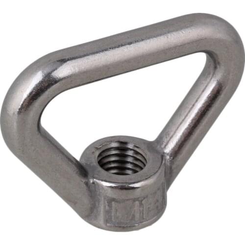 Triangle Shape Silver M14 304 Stainless Steel Eyed Threaded Nuts Lifting Gear Fasteners Lifting Eye Bolt