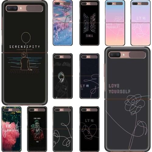 Pink Love Yourself Art Smartphone Case For Samsung Galaxy Z Flip 5G Cover Silicone Shell Black Cap Soft Coqu