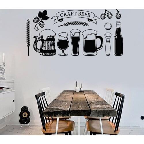Restaurant Pub Removable Vinyl Sticker Customized Personalized Bar Name decors Wall Decals Beer Wall Stickers Y205