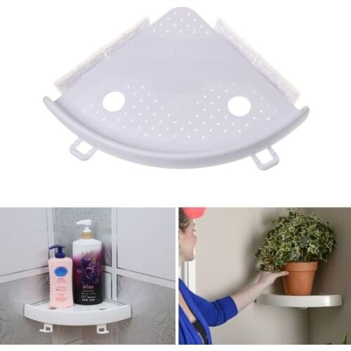 Bathroom Corner Shelf Triple Wall Corner Mount Storage Holder Non-Marking Shelf