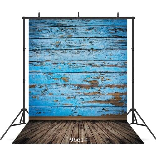 Blue Wooden Board Black Floor Vinyl Photographic Background For Children Baby Shower New Born Backdrops Photo Booth Studio