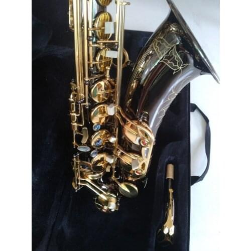 High-End Tenor Saxophone Black Nickel Gold Saxophone Color Key B Flat Sax Playing Professionally Paragraph Music With Case