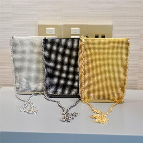 Womens Evening Clutch Bag Full Rhinestone Handbag Clutch Sparkly Messenger Bag