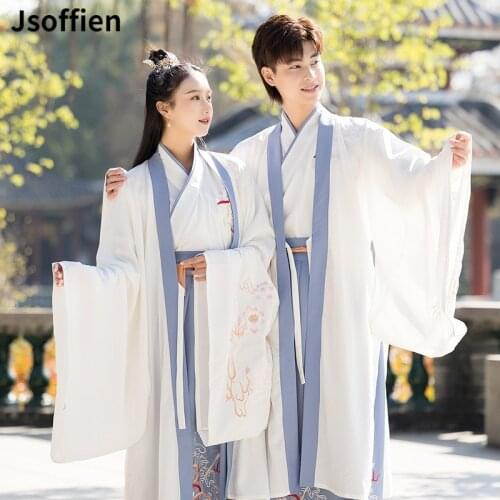 Chinese Traditional Hanfu Costume Woman Han Dynasty Swordsman Stage Cosplay Clothing Man Couple Ancient Oriental Clothing