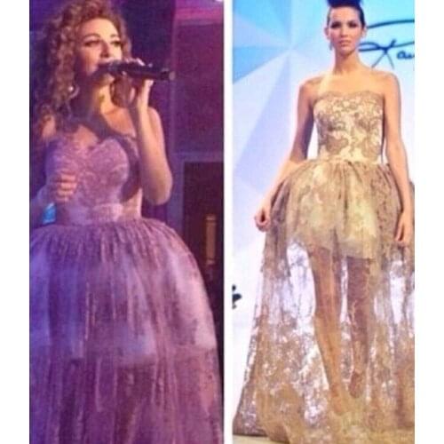 Vestido de noiva Fares Sweetheart Appliqued Beaded Short Inner Skirt Sheer Floor Length Prom party gown 2018 bridesmaid dresses