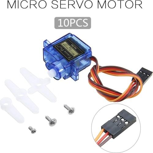 10pcs/lot Mini SG90 9G 180 Degree Micro Servo Motor For RC Robot Arm Helicopter Remote Control Toy Motors Accessories
