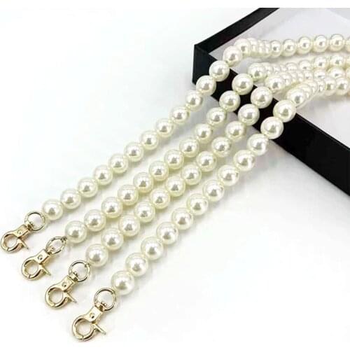 2pcs/lot 140cm Pearl Chain Handle for Bag Coin Purse Handbag Strap DIY