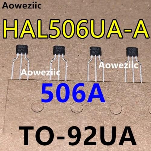 2pcs/LOT Hall sensor HAL506UA-A HAL506UA HAL506 506A TO-92S plug-in Hall switch sensor Single polarity switch auto hall sensors