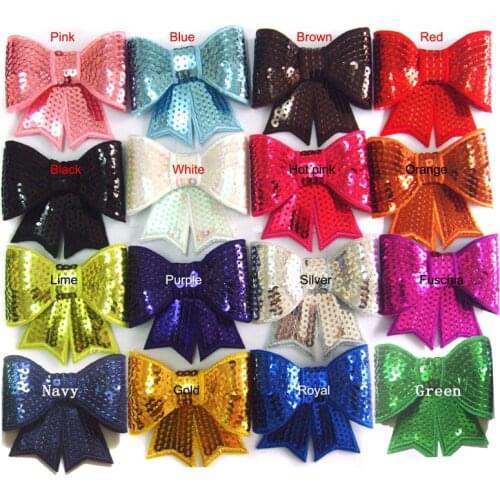 3 inch Newborn Sequin Glitter Bows Hair Clips Girls Glitter Hair Bows Alligator Clips Fabric Bows Tie 2pcs/lot