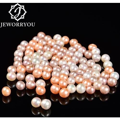 5-9mm Freshwater pearl in beads natural round stone pearl for jewelry making pearl bracelet necklace charms 38cm/15inch strand