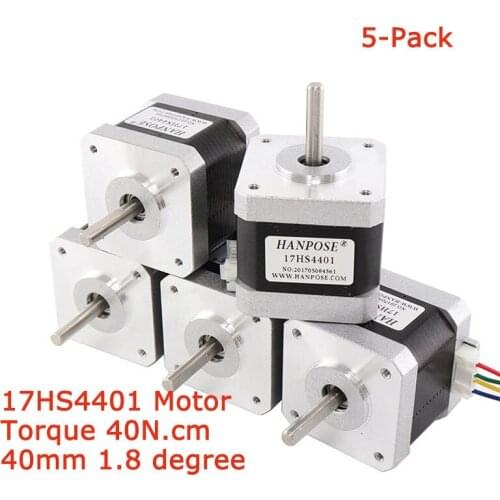 5pcs 4-lead Nema17 Stepper Motor for 3D printer 42 motor Nema 17 motor 42BYGH 1.7A (17HS4401) motor for CNC XYZ