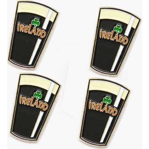 LOTS 5pcs Guinness Ireland Shamrock Lapel Hat Tie Cap Pin Badge Breweriana Brooch Souvenir Fans Gifts Jewelry 2.5 X 1.7 CM