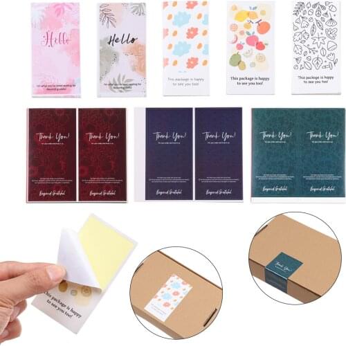 50PCS/Pack Rectangle Flower Printed Seal Stickers Greeting Labels For Small Business Wedding Party Gifts Parcel Decor Supplies