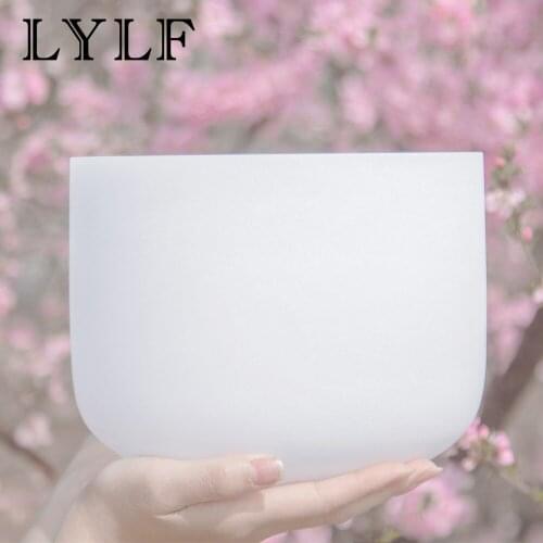 8" Note C/D/E/F/G/A/B Chakra Frosted Quartz Crystal Singing Bowl Suede Sticker included