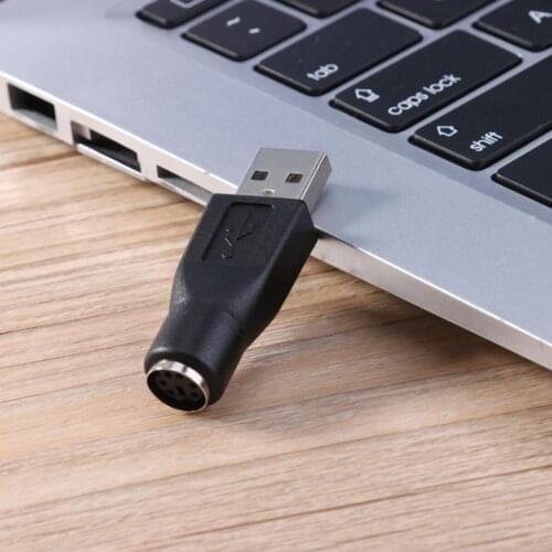 2pcs PS/2 Female To USB Male Port Adapter Converter Splitter Connector For PC Keyboard Mouse Computer Cables Connectors