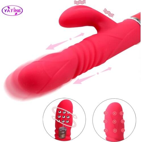 Automatic Rotative Beads Telescopic Dildos Rabbit Vibrators For Women Masturbator Anal Plug Vaginal Sex Toys Erotic Machine Shop