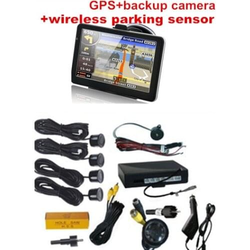 Automobiles car Electronics 7 " car GPS navigation+bluetooth FM +reversing camera +wireless parking 4 radar GPS Accessories