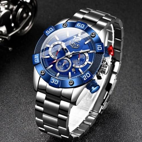 Relogio Masculino New Fashion Mens Watches LIGE Top Brand Luxury WristWatch Men Quartz Clock Blue Waterproof Chronograph Relojes