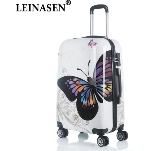20 24 inch Cute Cartoon Student Rolling Luggage Spinner Children Trolley Suitcase Wheels Kids Carry On Travel Bag Hardside Trunk