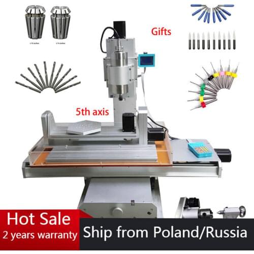 CNC 6040 5 axis Wood Router PCB Engraving Machine Pillar Type Aluminum Copper Metal Milling carving with cutter drilling