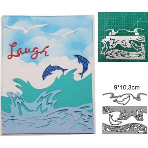 Dolphin waves Border Cutting Dies for card Stencils for DIY Scrapbooking-photo album Decorative Paper card