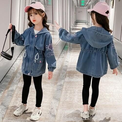 Girls Babys Kids Coat Jacket Outwear 2021 Jean Winter Autumn Thicken Warm Overcoat Top Outdoor Sport Birthday Gift Childrens C