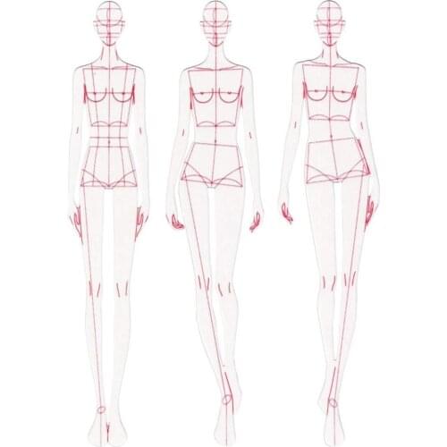 Fashion Ruler Fashion Line Drawing Human Dynamic Template for Cloth Rendering