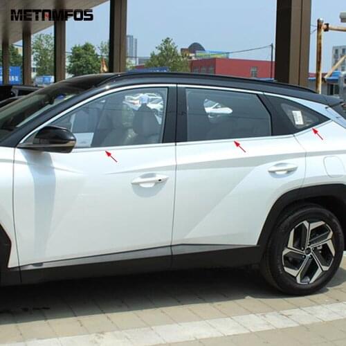 For Hyundai Tucson 2021 2022 Stainless Steel Lower Door Window Frame Sill Strip Molding Trim Decoration Accessories Car Styling