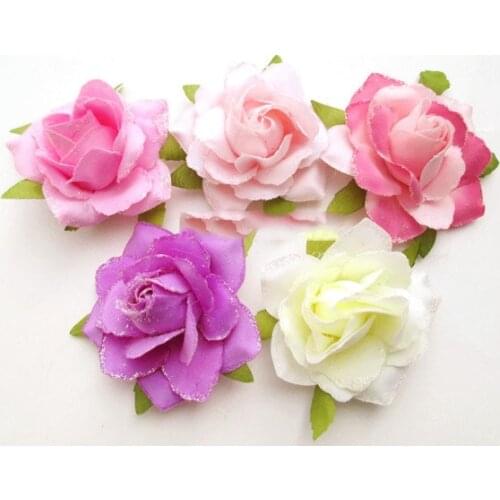 Artificial flowers head DIY idyllic village simulation rose corsage flower hairpin decorative artificial flowers silk flower